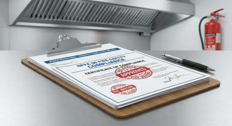 Commercial kitchen exhaust service records and documentation