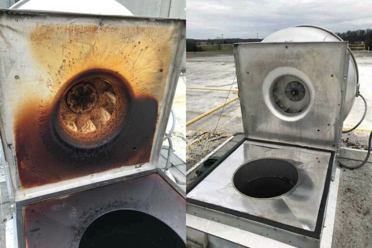 [location] Restaurant Hood Cleaning Before & After